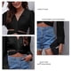 thumbnail image 5 of Blusa corta de color puro, blusa corta de manga larga abullonada Blusa de manga larga abullonada confeccionada para la perfección, 5 of 5