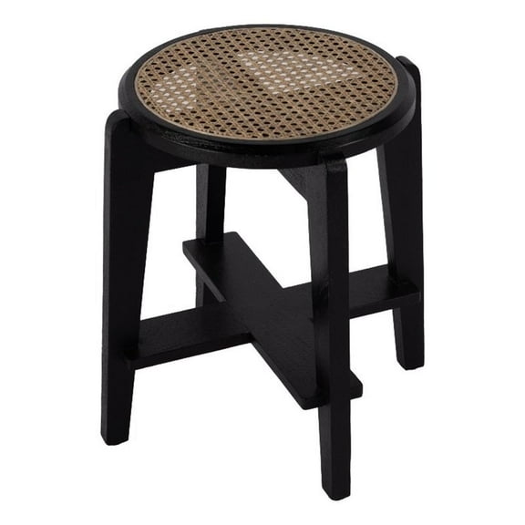Butler Specialty Company Dryden Round Cane and Wood Stool - Brown