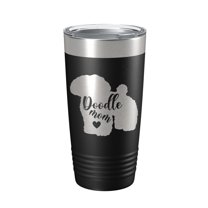 Doodle Mom Tumbler Dog Travel Mug Gift Insulated Laser Engraved Coffee Cup 20 oz Black