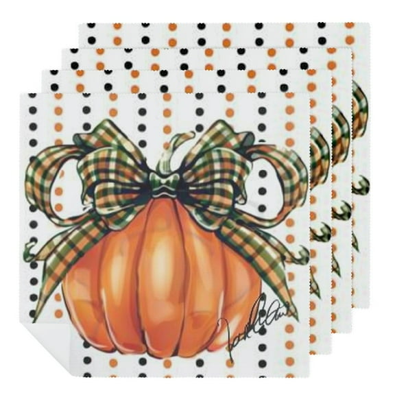 PHYHOO Fall Party Cloth Napkins Dinner Table Napkins, Washable Reusable Polyester Napkins for Home Holiday Party Wedding Table Setting Decoration