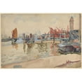 thumbnail image 3 of Joseph Pennell 18x14 Black Modern Framed Museum Art Print Titled - View of London (1880-1924), 3 of 5