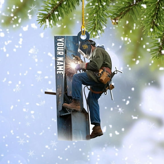 Personalized Ironworker Ornaments, Ironworker Ornaments for Christmas Tree Iron Worker Gifts for Men, Ironworker Costume, Gift for Ironworkers Iron Worker Ornament for Coworkers and Employees (IW1) -