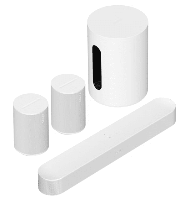SONOS Beam(Gen 2) + One SL 2個セット Sonos Beam Gen 2 White Soundbar & Sub Mini Wireless Subwoofer - TV