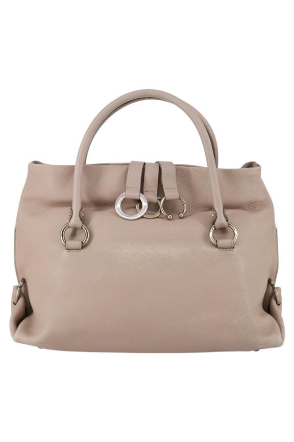 Pre-Owned Salvatore Ferragamo Gancini Shoulder Bag Leather Beige Leather Shoulder Bag Bag