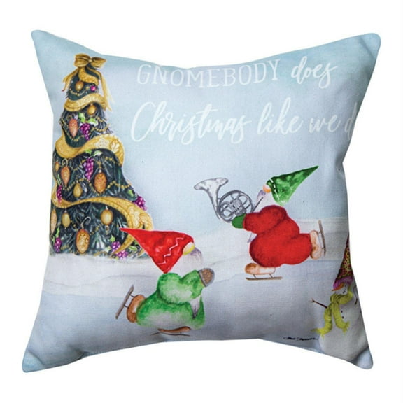 Manual SDGNO Holiday Gnoel by Janice Gaynor Climaweave Throw Pillow, 12-inch Square, Multicolor