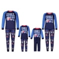 thumbnail image 1 of Pantalones De Camisa De Otoño Conjunto de pijama familiar de 2 piezas con cuello redondo estampado azul para padres e hijos traje diario Ygjytge Niño Azul 3-4T para Niño, 1 of 9
