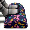 thumbnail image 3 of Nature Foot Rest, Spring Theme Colorful Flying Butterflies Seasonal Art Repetition Print, Non-Slip Backing Adjustable Ergonomic Memory Foam Leg Support for Office, Indigo and Multicolor, by Ambesonne, 3 of 5