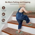 thumbnail image 3 of Stair Treads Non Slip, 4 Pack 8" X 30" Carpet Stair Treads for Wooden Steps Indoor, Stair Runners for Kids Elders and Pets, Self-Adhesive Washable Stair Rugs, Polyester TPR Backing, 3 of 16