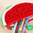 thumbnail image 3 of Large Capacity Watermelon Pencil Case Simulate Watermelon Pen Bag Plush Watermelon Pencil Storage Bag office Supplies, 3 of 7