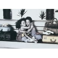 thumbnail image 2 of Unknown 14x11 Gold Ornate Wood Framed with Double Matting Museum Art Print Titled - Two Kids II, 2 of 4