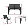 thumbnail image 6 of FDW 4 Metal Waterproof Outdoor Conversation Sets with Chairs and Table, Black, 6 of 7