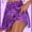 Purple, variant on FASHOFT Tennis Skirts For Women Festival Glitter Sequin Skort Elastic Double Layer Design For Leisure And Sports Activities Womens Athletic Skirt Purple