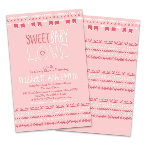 personalized sweet baby love baby shower invitations