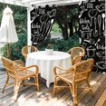 thumbnail image 3 of Outdoor Waterproof Patio Curtain 95" Length-1 panel,Farmhouse Cooking Tools on Black Outside Privacy Curtains Blackout Grommet Drapes for Porch Pergola,Abstract Graffiti Art, 3 of 8