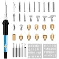 thumbnail image 1 of Wood Burning Kit - 35Pcs Pyrography Pen 60W Adjustable Temperature - Soldering Iron Tool for DIY Unfinished Wood, Carving, Embossing - Various Wooden Kits Included, 1 of 7