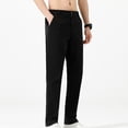 thumbnail image 4 of Mens Casual Pants,3/4 Pants Men,Mens Business Casual Middle Waist Button Up Pants with Pockets Solid Color Straight-Leg Pants,Pants for Men Fashion, 4 of 6