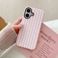 thumbnail image 5 of Striped Case for iPhone SE 2022/2020,Cute Phone Case for iPhone 7/8 Aesthetic Pattern Design, Hybrid 2-Layer Shockproof Protective Cover for Girls Women (Pink,SE/7/8), 5 of 6