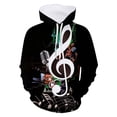 thumbnail image 3 of toraway Sweatshirts pour Hommes Col Rond Coton Hiver Chandail à Capuchon Carnaval de Musique Décontracté Sport Poche Chandail Combinaison d'Instruments Imprimé Style Cinq TTTG, 3 of 3