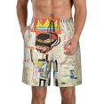 thumbnail image 2 of Jean Michel Basquiat Mens Swim Trunks Quick Dry Board Shorts with Mesh Lining, Breathable Fit Beach Shorts Swimwear Bathing Suits, 2 of 5