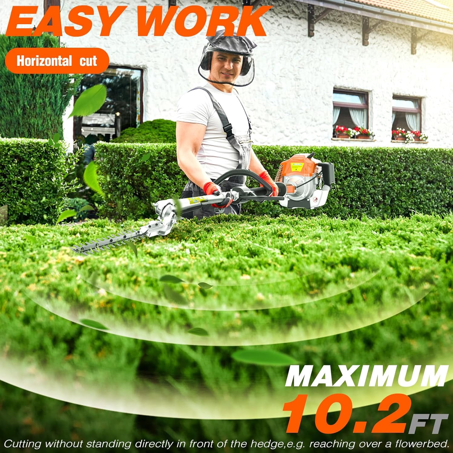 EAYSG 48CC Gas Powered Hedge Trimmer,Multi-Functional Yard Care Tools, Head Trimmer for Tree Trimming Branch String Trimmer Lawn