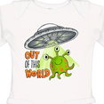 thumbnail image 4 of Inktastic Out of this World- cute green alien UFO Boys or Girls Long Sleeve Baby Bodysuit, 4 of 5