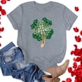 thumbnail image 1 of LSLJS Women's Mode Saint Patrick Imprimé Col Rond Manches Courtes Casual T-Shirt Haut, 1 of 4