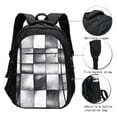 thumbnail image 4 of Travel Shoulder Computer Backpack 18 X 13.4 X 8.3in With Usb Cable And Music Jack Multi-Space Pocket Silver Checked Hand-Drawn Sketch_2, 4 of 7