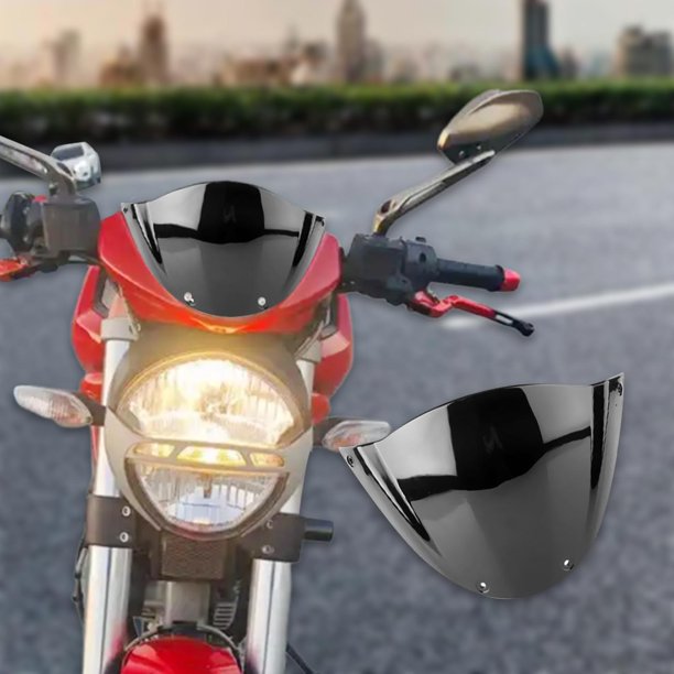 Parabrisas de motocicleta, parabrisas, fácil instalación, piezas de repuesto resistentes, deflector de viento protector, accesorios para motocicleta negro