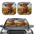 thumbnail image 2 of Zufioo Cloud Sky Sunflower Cow Print Folding Car Windshield Sun Visor, Anti-ultraviolet Sun Visor, Suitable for Trucks, Vans Car Accessories-Medium, 2 of 6