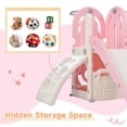 thumbnail image 6 of 4-in-1 Climber and Slide Set, Toddler Slide Set, Freestanding Slide Set with Climber and Basketball Hoop, Playground Climber Slide Playset, for Indoor Outdoor Backyard Playground, Pink, 6 of 7