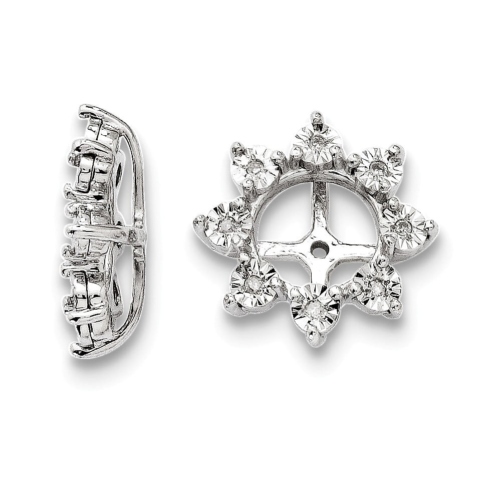 Earring Jackets Sterling Silver Rhodium Diam. Earring Jacket 1