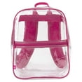 thumbnail image 2 of Clear Heavy Duty Waterproof Stadium Approved Backpack with Front Zipper Pocket for Traveling, Commuting, Recreation and Gym in Pink, 2 of 9