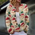 thumbnail image 1 of Cardigan de Noël pour Femmes, Chandail en Tricot à Manches Longues avec Boutons et Col Rond, Tenue de Fête pour les Rassemblements de Noël et les Occasions Festives - Beige, 1 of 6