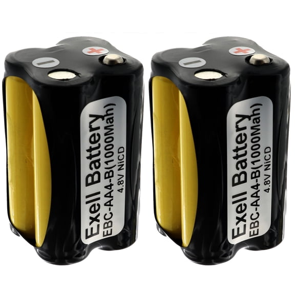 2x Exell Custom 4.8V 1000mAh NiCd 4xAA Square Button Top Battery Pack
