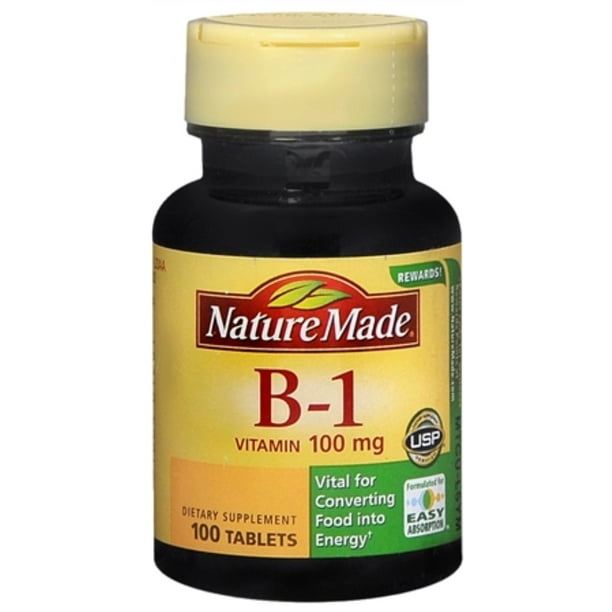 Nature Made Vitamin B1 100 mg Tablets 100 Tablets