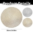 thumbnail image 3 of 1 Silver Circular Placemat Set 15 Inch Vinyl Placemat Non Heat Washable PVC Hollow Table Mat Used For Dinner Table Decoration, Gold, 3 of 4