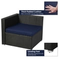 thumbnail image 5 of Outsunny 7-Piece Outdoor Wicker Patio Sofa Set, Modern Rattan Conversation Furniture Set with Cushions, Pillows and Tea Table, Dark Blue, 5 of 10