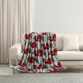thumbnail image 3 of Honeeladyy 1 PC Christmas Throw Blanket Soft Polyester Throw with Colorful Christmas Patterns Lightweight Warm Seasonal Accent Piece for Sofa, Bed, Chair Decor, 3 of 7