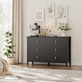 thumbnail image 2 of EastVita Fluted Dresser 47 Inch Wide Storage Organizer Cabinet for Living Room Hallway Entryway Black, 2 of 7