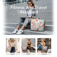 thumbnail image 5 of Tote Bag for Women - Pioneer Flower Shoulder Bag - Large Utility Work Duffle Bag with Zipper Handbag for Travel, Work, Sprots, 5 of 5