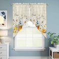 thumbnail image 6 of Swag Valance Curtains for Windows, White Daisy Light Filtering Kitchen Curtains, Spring Floral Elegant Pastoral Bees Watercolor Window Treatment Valances for Living Room, 36x45 - 2 PCS, 6 of 9