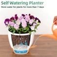 thumbnail image 5 of FIASON 2 Pack 8 Inch White Self-Watering Hanging Planters, Indoor Outdoor Flower Pots with Visual Water Reservoir, Drainage Holes & 2 Types of Plant Hangers for Garden Home Decor, 5 of 10