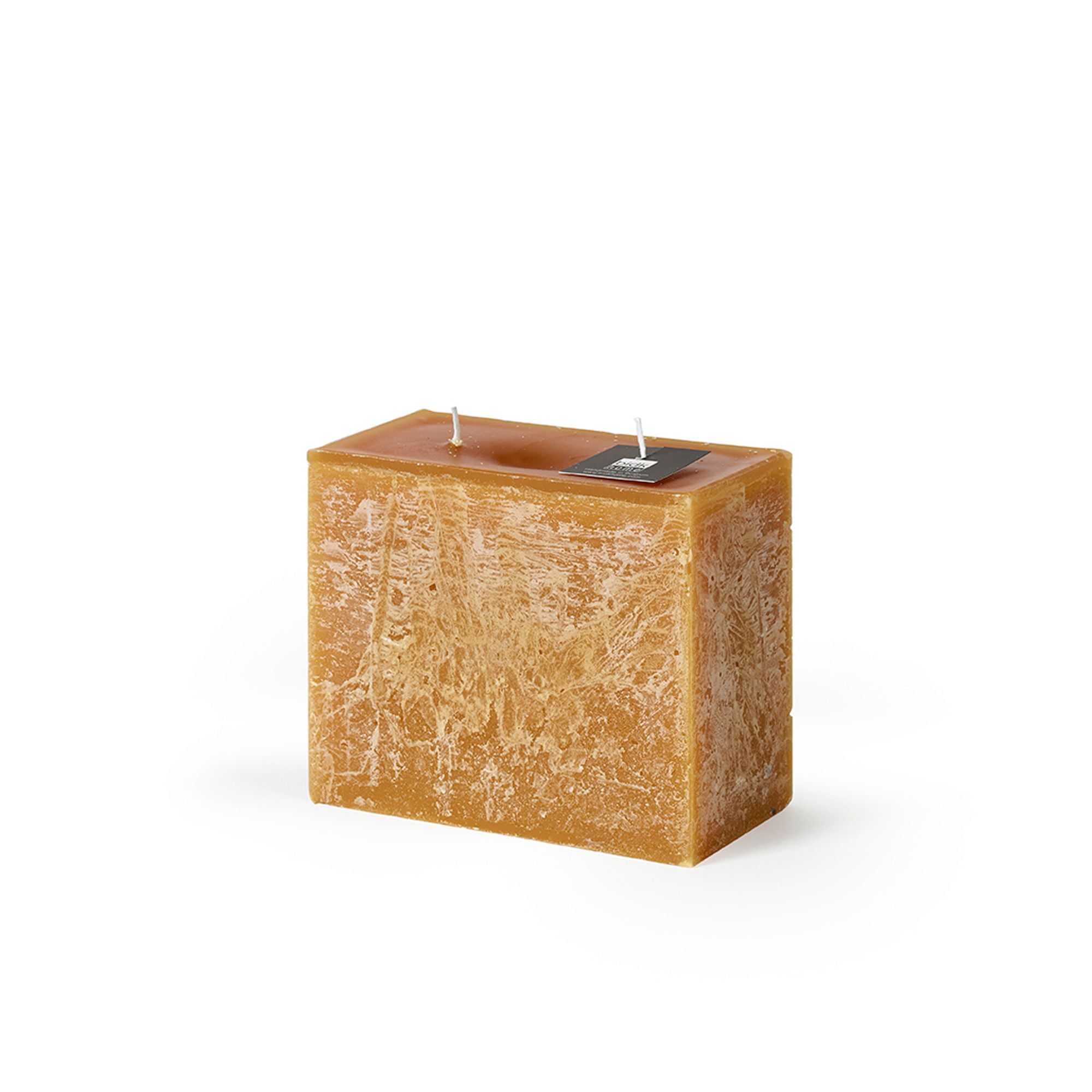 6.3'' Set of 2 Brown Rectangle Candle Placing Wick Pillar