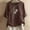 Brown, variant on OKBOP Brown Casual Tops for Women 3/4 Sleeve Floral Cotton and Linen Crew Neck T-Shirts Womens Shirts