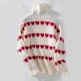 thumbnail image 4 of Posijego Turtleneck Sweater for Women Heart Graphic Crochet Long Sleeve Pullovers Fall Winter Warm Sweaters, 4 of 5