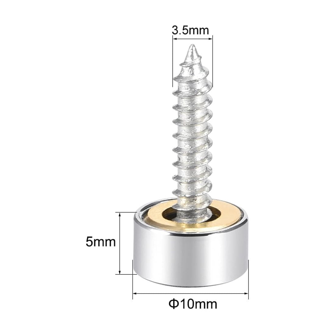 Unique Bargains Mirror Screws Deco Cap Cover Nail with Finish 10mm