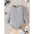 thumbnail image 6 of GXFC 3-Pack Infant Boys Fall Romper Sweatshirt Newborn Long Sleeve Solid One Piece Jumpsuit Autumn Bodysuit Clothes for Toddler Baby Boys 0-18M, 6 of 9