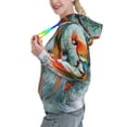 thumbnail image 2 of Fotbe Exotic Birds Forest Pattern Womens Long Sleeve Hoodie, Pullover Hooded Sweatshirt, Kangaroo Pocket Hoodie with Eye-catching Drawstrings-Medium, 2 of 7