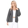 thumbnail image 2 of Yemak Women's Chunky Knit Long Bell Sleeve Open Sweater Cardigan MK8235-GRY-S-BD, 2 of 4
