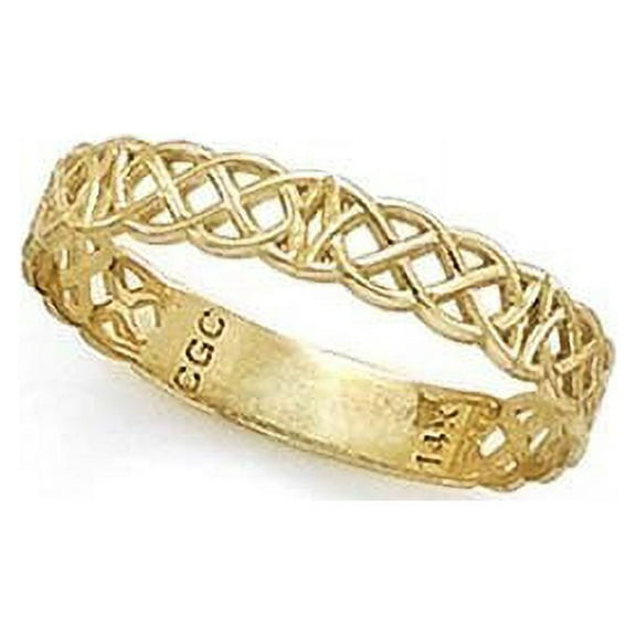14k Yellow Gold Celtic Band Thumb Ring - 1.9 Grams - Size 7.0